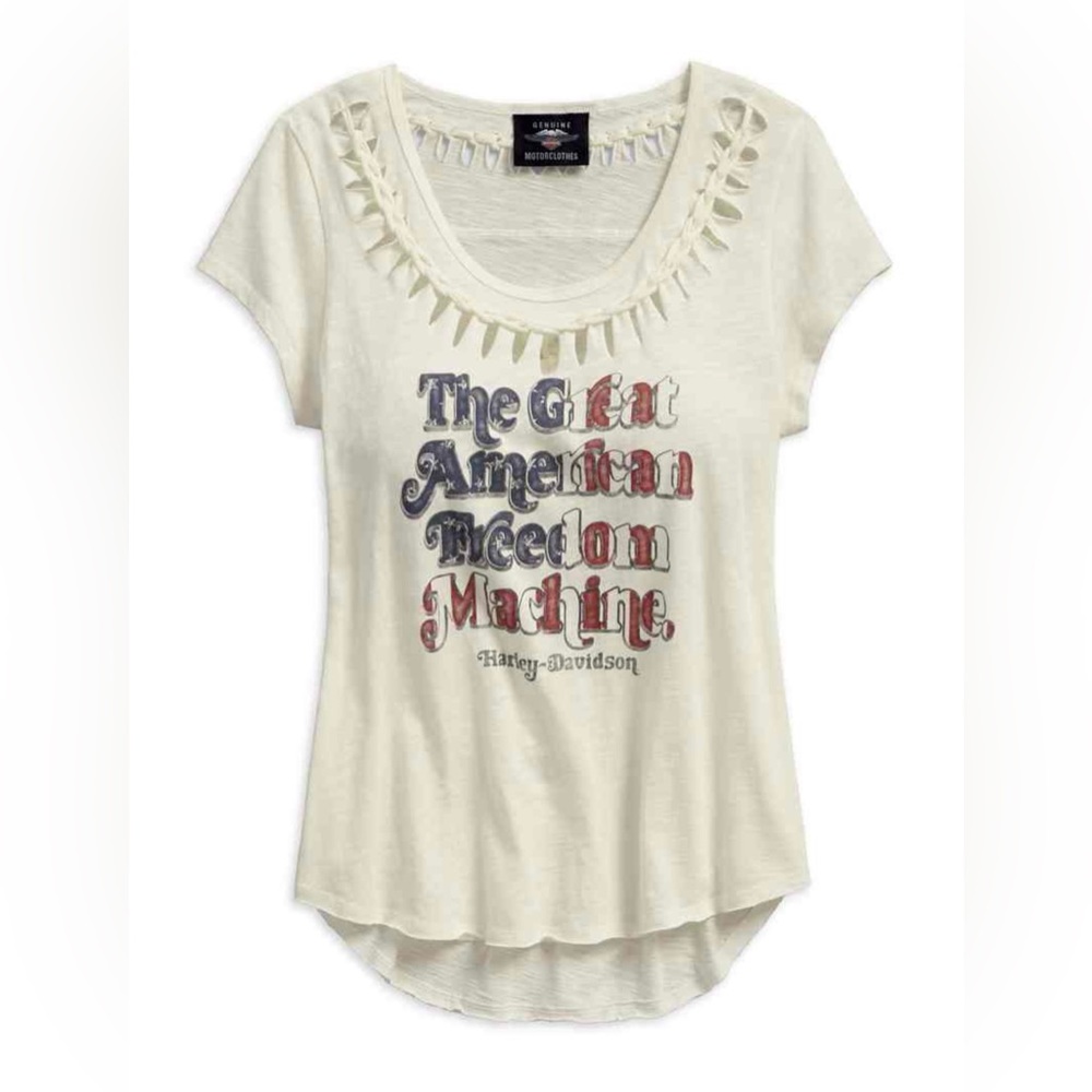 Harley-Davidson® Women's Braided Accent Americana Short Sleeve Tee